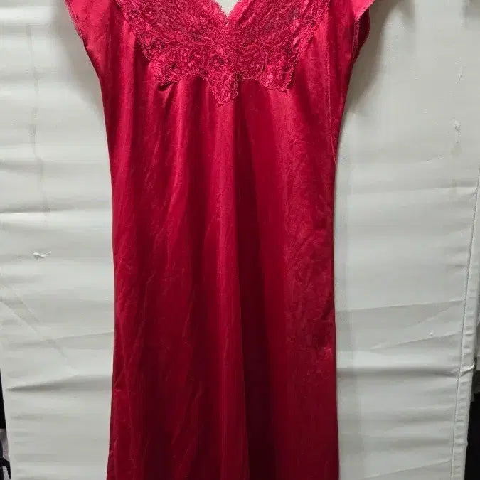 [BUNJANG] Red Lace Long Slip - Size 90 / 레드 레이스 롱 슬립90