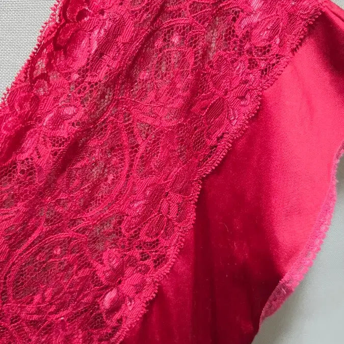 [BUNJANG] Red Lace Long Slip - Size 90 / 레드 레이스 롱 슬립90
