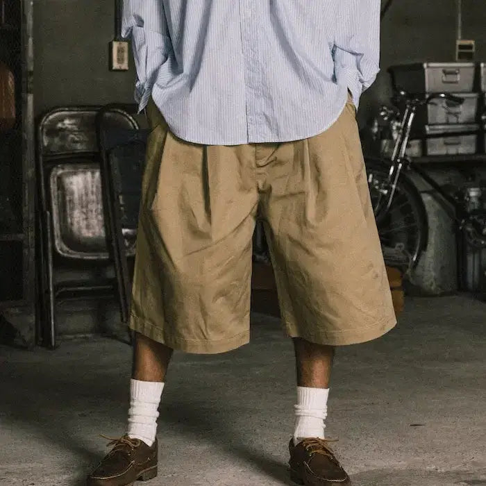 [BUNJANG] Freaks Store x Red Kap Two-Tuck Wide Baggy Shorts / [해외] 프릭스스토어 X 레드캡 투턱 와이드 배기 반바지 26SS