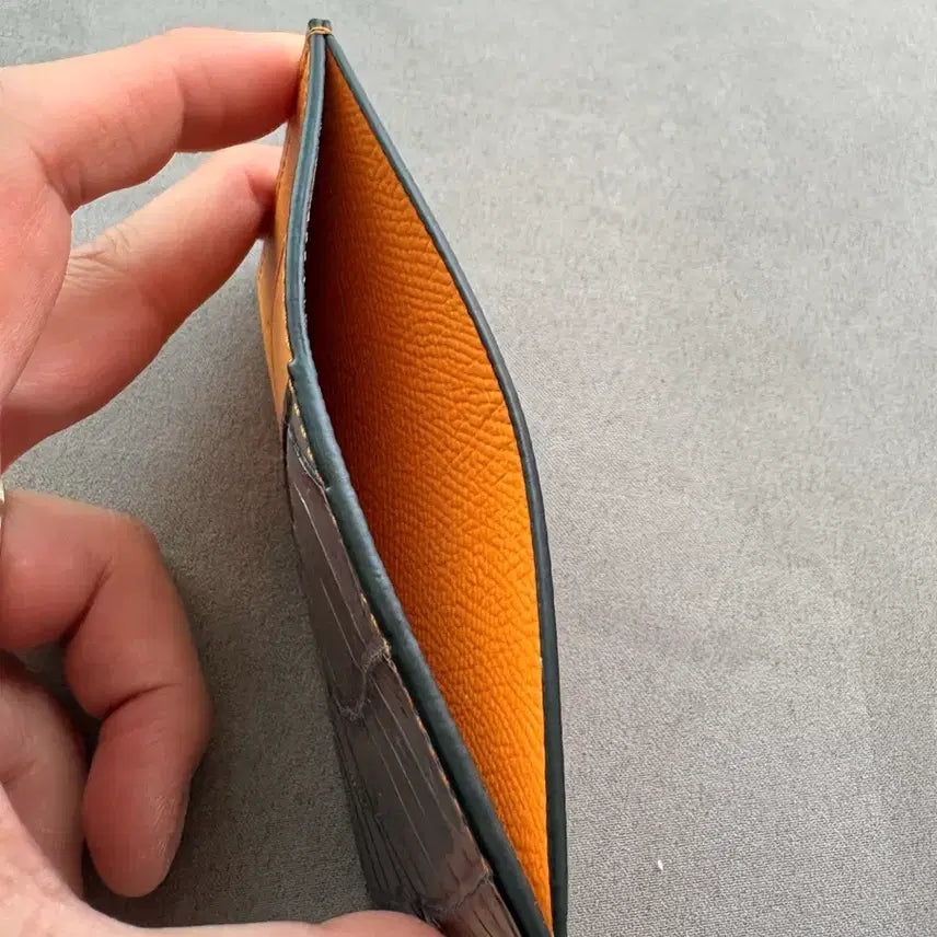 [BUNJANG] Infinito Crocodile Leather Card Holder (Unused) / (미사용) 인피니토 악어가죽 카드지갑