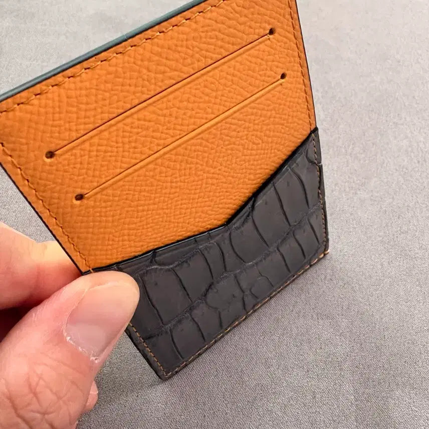 [BUNJANG] Infinito Crocodile Leather Card Holder (Unused) / (미사용) 인피니토 악어가죽 카드지갑