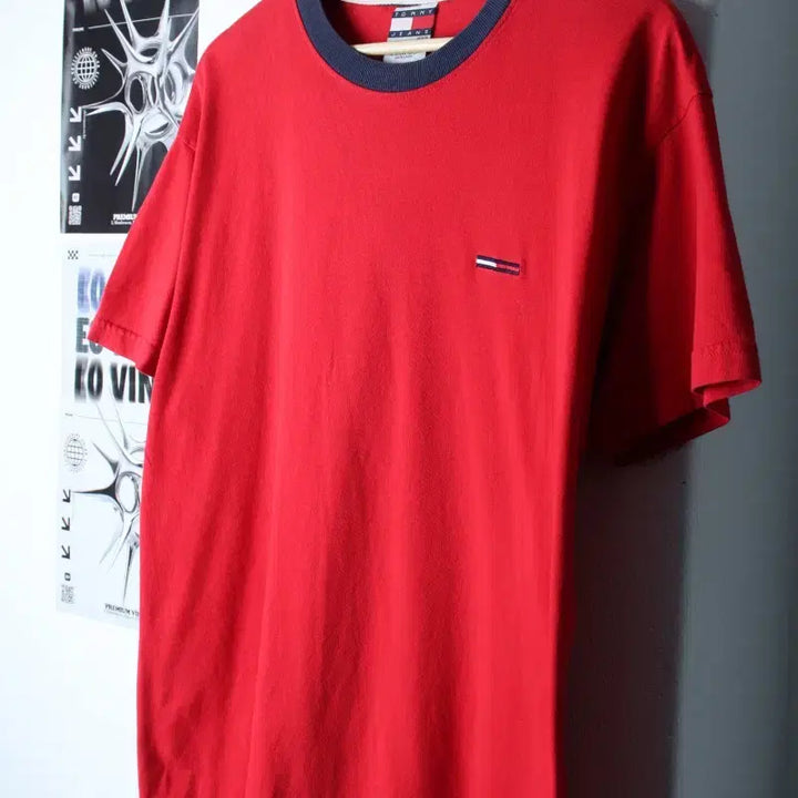 [BUNJANG] Tommy Hilfiger Small Logo T-shirt / (M-XL) 타미힐피거 반팔 티셔츠 스몰로고 레드 USA-18646