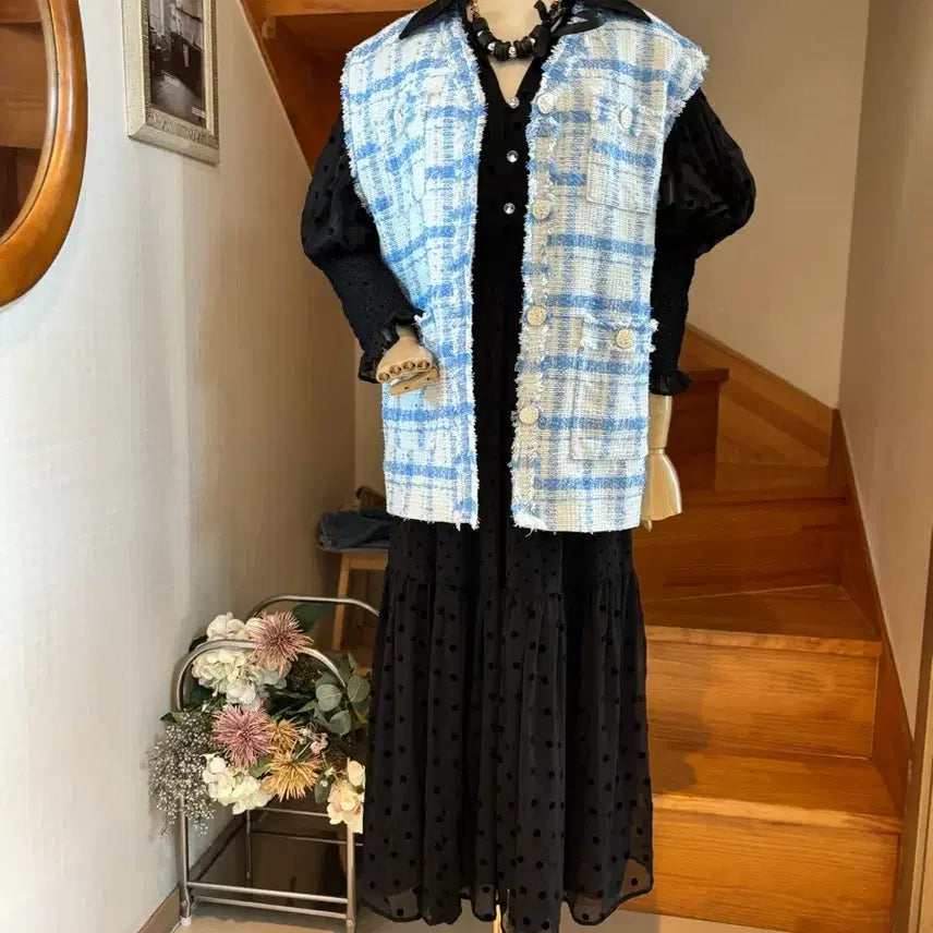 [BUNJANG] FEFFER Tweed Check Vest / 트위드 체크 조끼. FEFFER