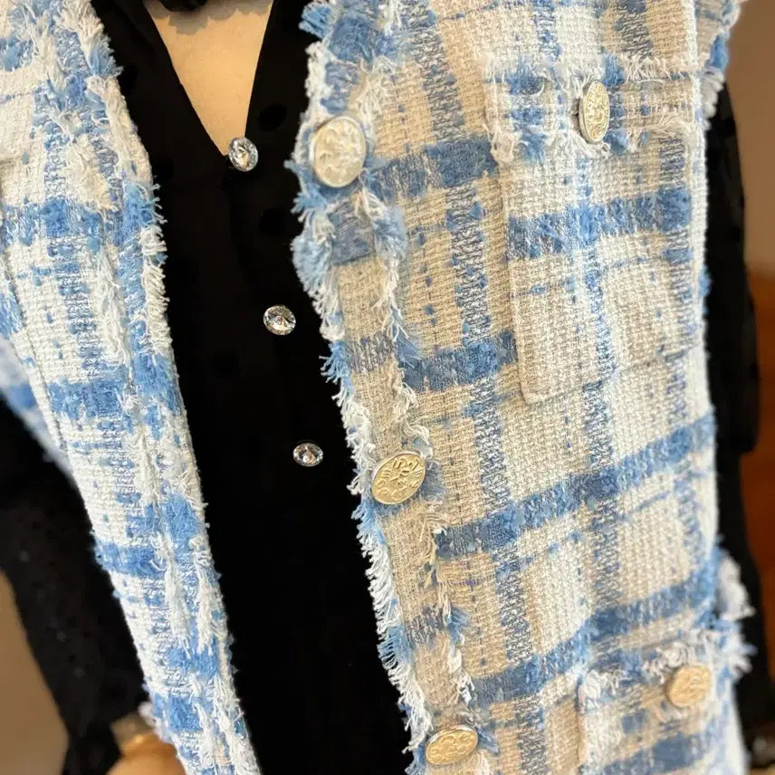 [BUNJANG] FEFFER Tweed Check Vest / 트위드 체크 조끼. FEFFER