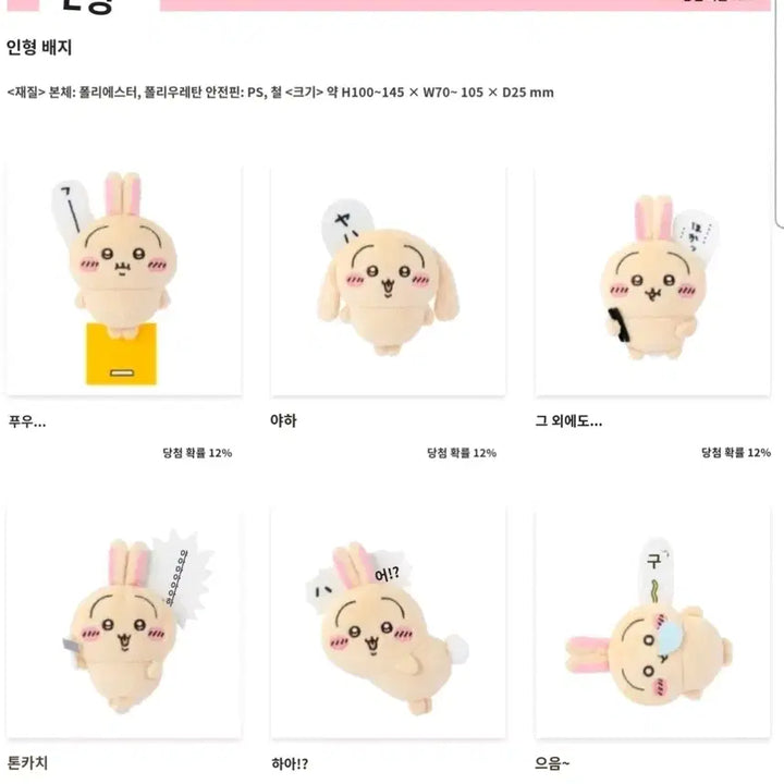 [BUNJANG] Chikawa Usagi Usagi Kuji E Prize Usagi Badge / 먼작귀 치이카와 우사기쿠지 E상 우사기뱃지
