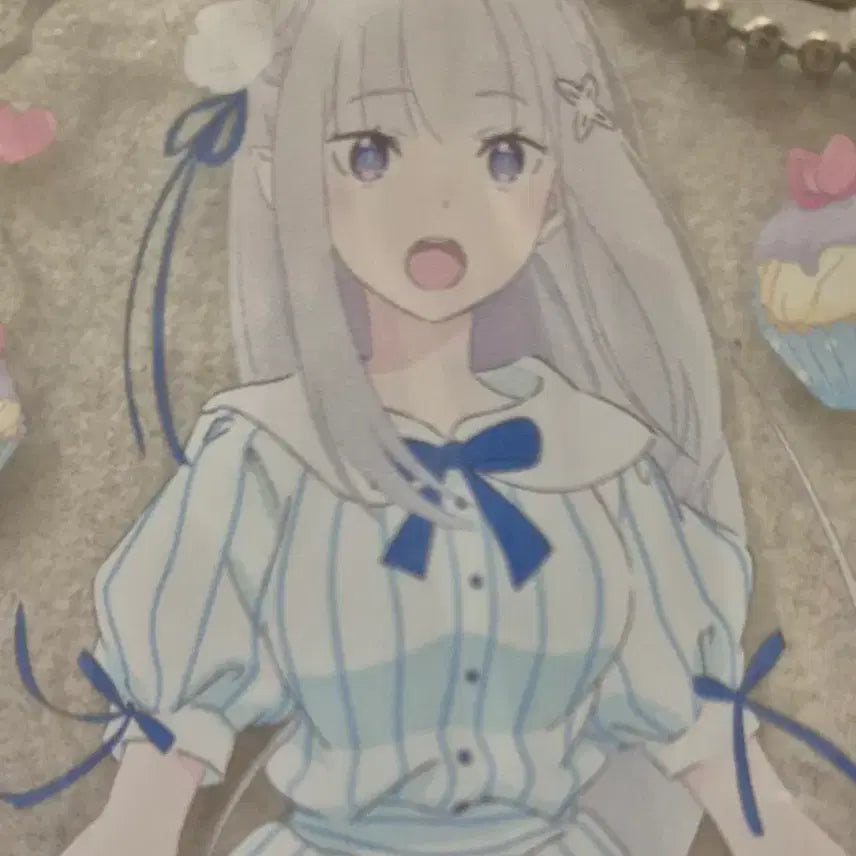 [BUNJANG] Re:Zero Emilia Acrylic Stand Keychain / 리제로 에밀리아 아크릴 스탠드 키링
