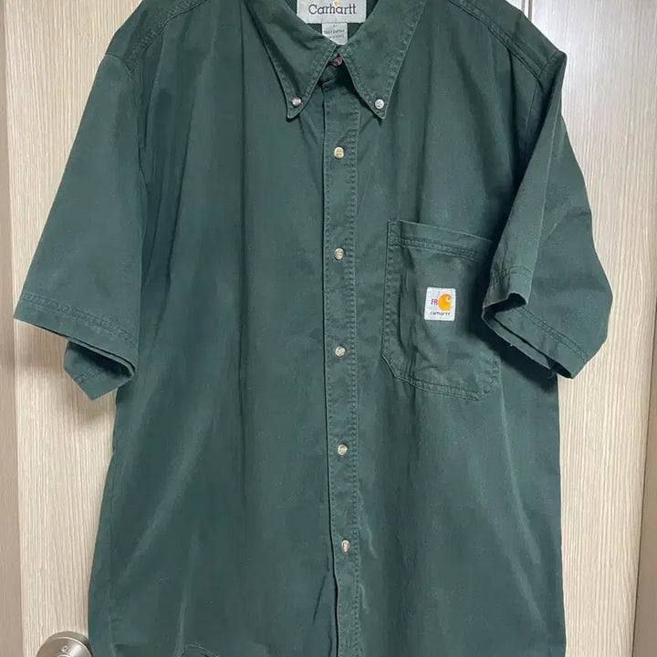 [BUNJANG] Carhartt Short Sleeve Shirt Dark Green / 칼하트 반팔 셔츠 다크 그린