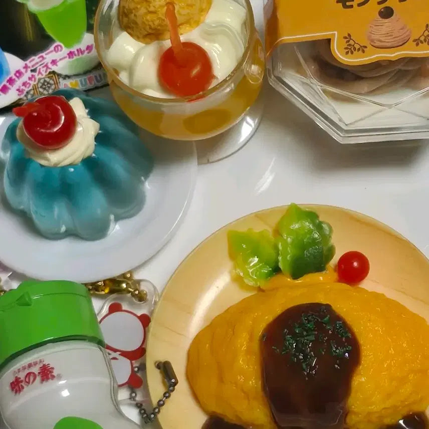 [BUNJANG] Food Gachapon Keychains (Bundle of 10) / 음식가챠 키링 10개일괄   푸딩가챠  오므라이스가챠  파르페가챠