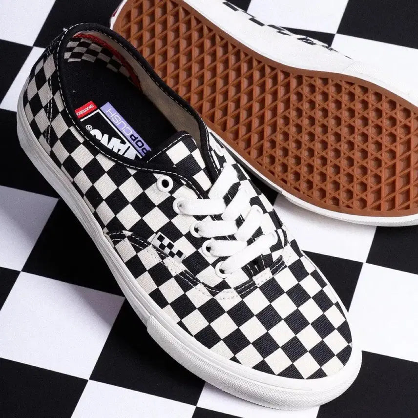 [BUNJANG] Vans Skate Authentic Black Checkerboard Sneakers / (265) 반스 스케이트 어센틱 블랙 체커보드