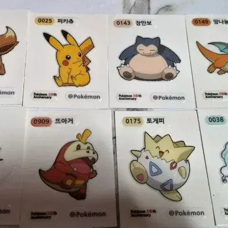 [BUNJANG] Pokemon 30th Anniversary Sticker Set / 포켓몬 30주년 띠부씰 8개 개당 2천원