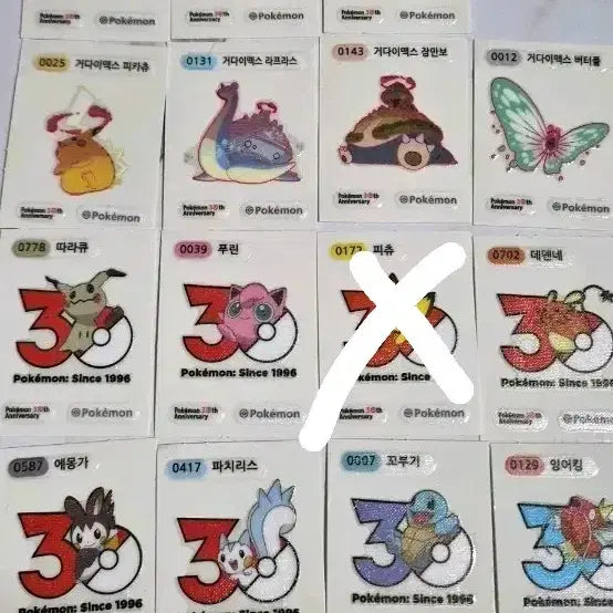 [BUNJANG] Pokemon 30th Anniversary Sticker Set (14 Sheets) / 포켓몬 30주년 띠부씰 9장 개당 4천원