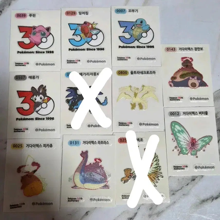 [BUNJANG] Pokemon 30th Anniversary Sticker Set (14 Sheets) / 포켓몬 30주년 띠부씰 9장 개당 4천원