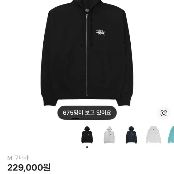 [BUNJANG] Stussy Basic Hoodie Zip-up Black Medium / 스투시 베이직 후드집업 블랙 M사이즈 크림택있음 정품