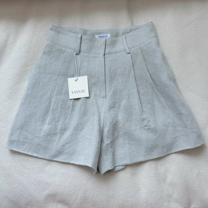 [BUNJANG] Thanat Linen Pintuck Shorts Blue Gray M / (새상품) 타낫 린넨 핀턱 쇼츠 블루그레이 M