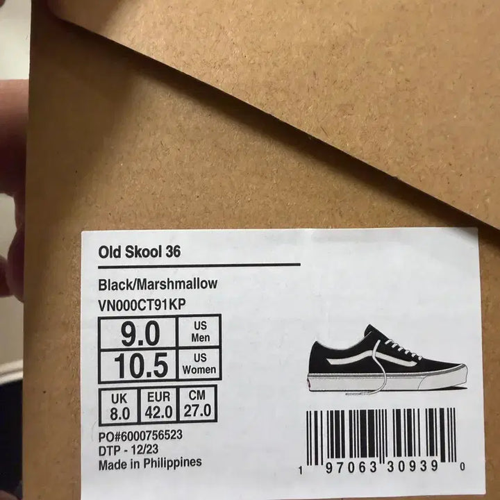 [BUNJANG] Vans Old Skool Black &amp; Marshmallow / (새상품)반스 올드스쿨 블랙 앤 마시멜로우