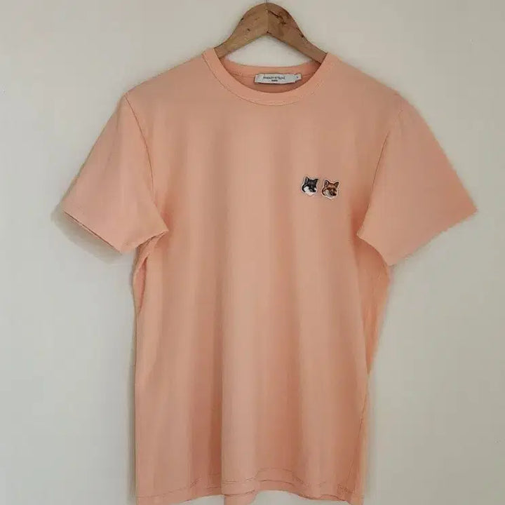 [BUNJANG] Maison Kitsuné Double Fox Short Sleeve T-Shirt Coral / 상태최상(정품)메종키츠네 더블 폭스 반팔 티셔츠 코랄 (S)