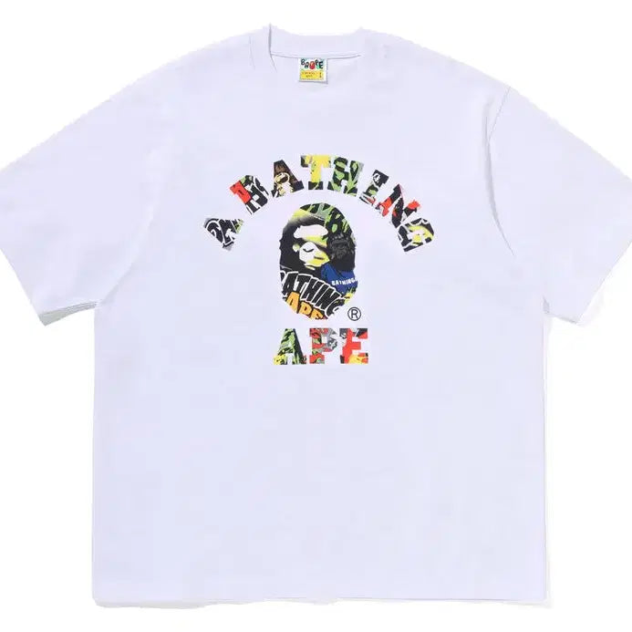 [BUNJANG] BAPE Multi Logo College Relaxed Fit Short Sleeve T-Shirt SS26 / [해외] 베이프 멀티 로고 컬리지 릴렉스드핏 반팔 티셔츠 26SS