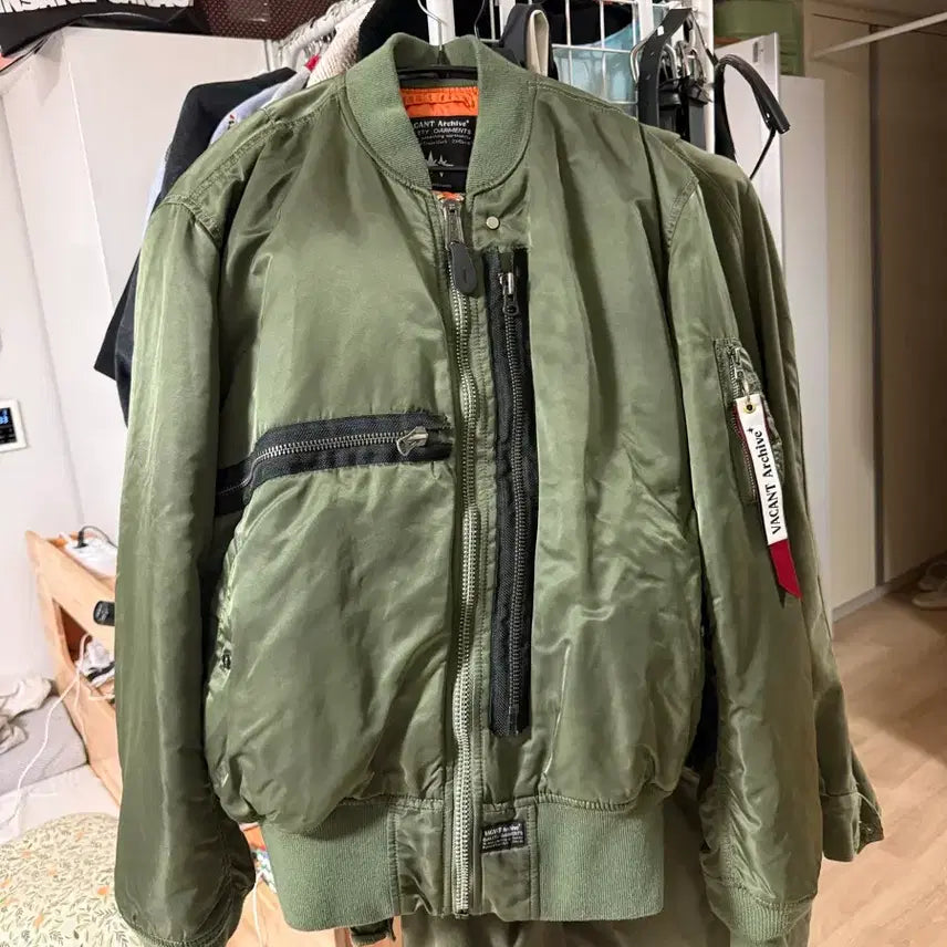 [BUNJANG] Vacant Archive MA-1 Bomber Jacket Khaki XL / 베이컨트 아카이브 항공점퍼 ma1