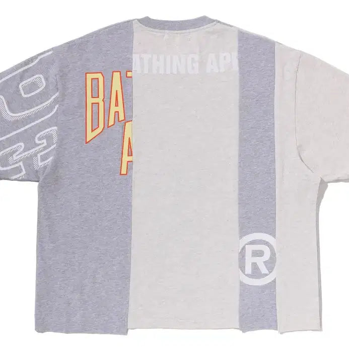 [BUNJANG] A Bathing Ape Upcycled Multi Logo Crop Fit Short Sleeve T-Shirt 26SS / [해외] 베이프 업사이클드 멀티 로고 크롭핏 반팔 티셔츠 26SS