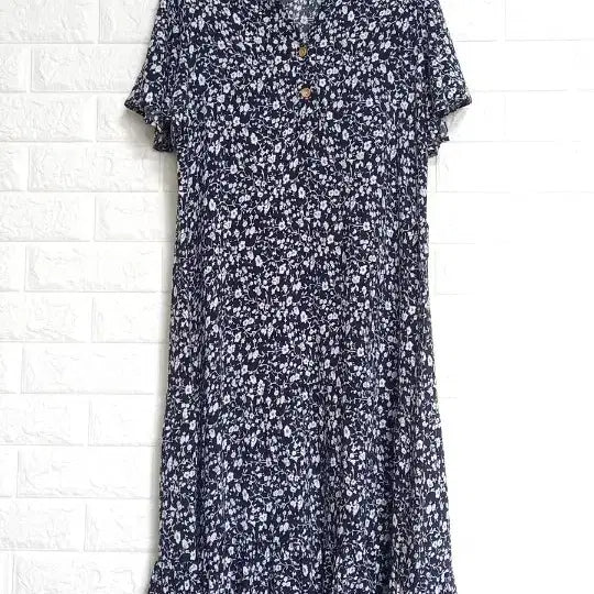 [BUNJANG] Codz by Codz Combined Navy Floral Dress / 코데즈콤바인 네이비 잔꽃 원피스 F