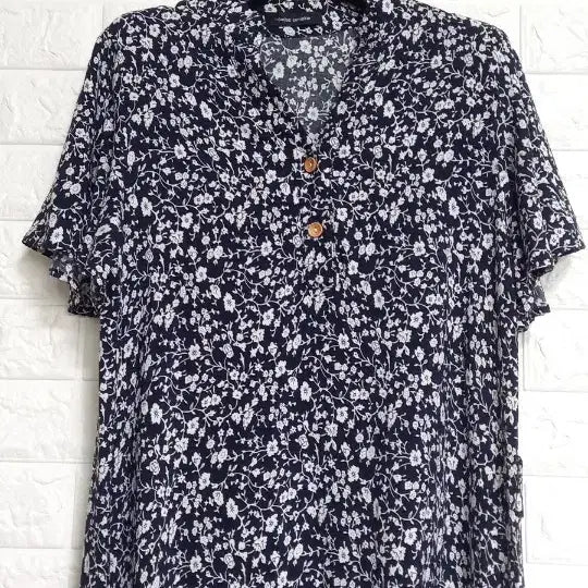 [BUNJANG] Codz by Codz Combined Navy Floral Dress / 코데즈콤바인 네이비 잔꽃 원피스 F