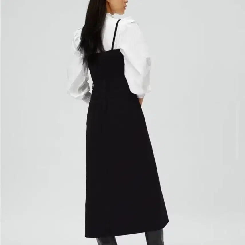 [BUNJANG] ZARA Black Denim Long Overalls Dress / 자라 zara 여성 블랙 데님 롱 오버롤~ 데님 뷔스티에 원피스 S사이즈