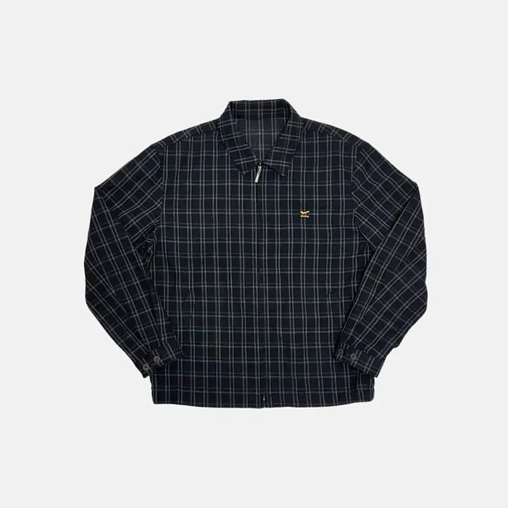 [BUNJANG] Woolrich Summer Wool Check Blouson Jacket / 울시 빈티지 써머 울 체크 블루종 자켓 올드스쿨