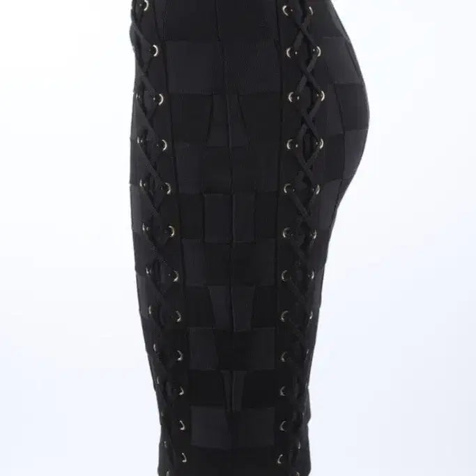 [BUNJANG] Balmain Lace-Up Knit Skirt / 발망 Balmain 레이스업 니트 스커트 정품 (36) 국내텍