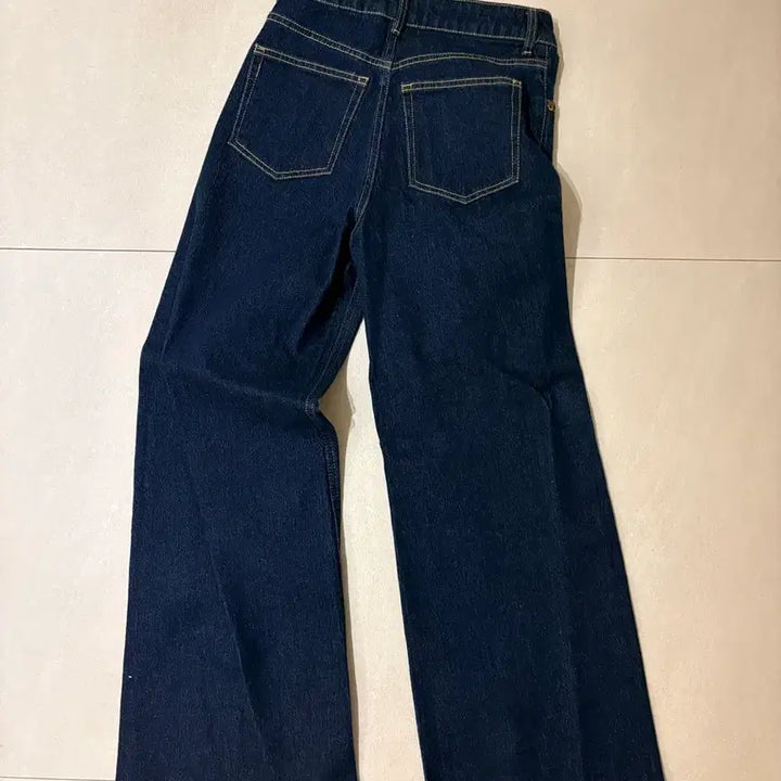 [BUNJANG] H&amp;M Dark Blue Raw Denim Semi-Wide Straight Long Jeans / H&amp;M 다크 블루 생지 세미 와이드 일자 롱 데님