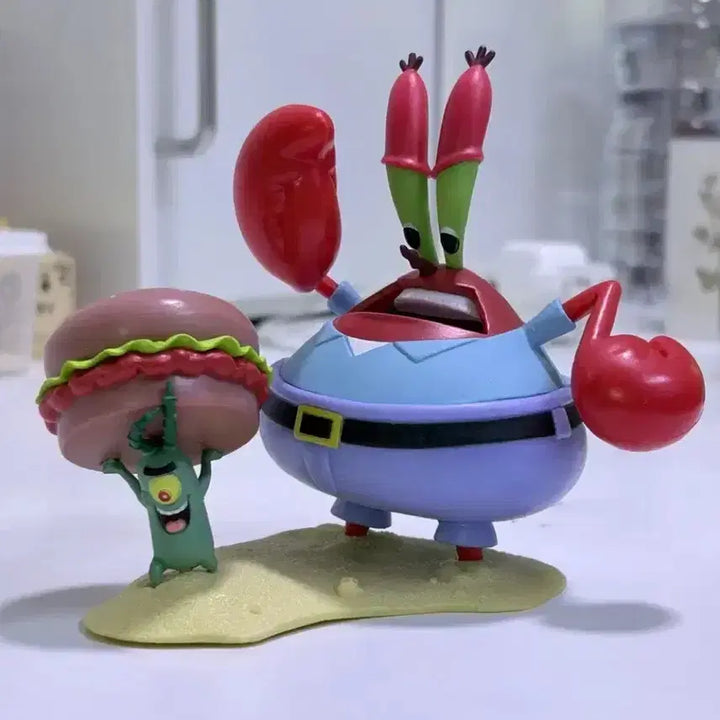 [BUNJANG] SpongeBob SquarePants Mini Figures: Mr. Krabs &amp; Plankton (Unused) / 스폰지밥 미니 피규어 집게사장&amp;플랑크톤(미사용)