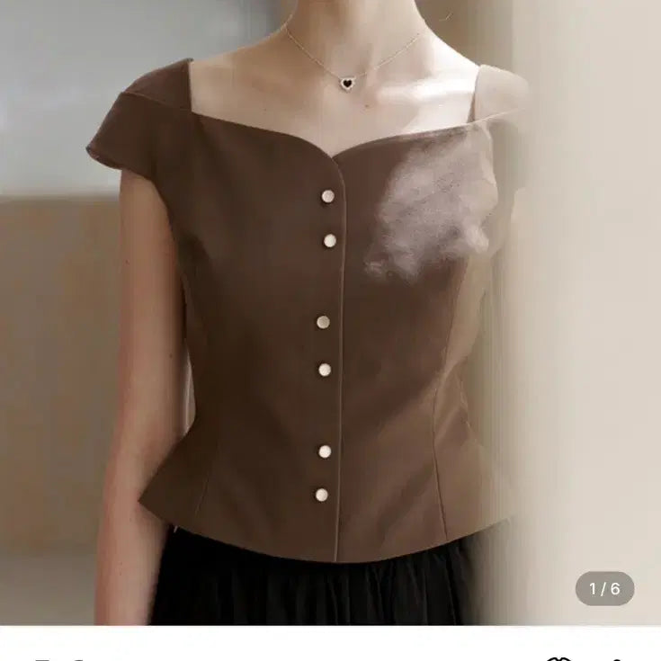 [BUNJANG] Flooum Swan Blouse Brown S / 플로움 스완 블라우스 브라운 S