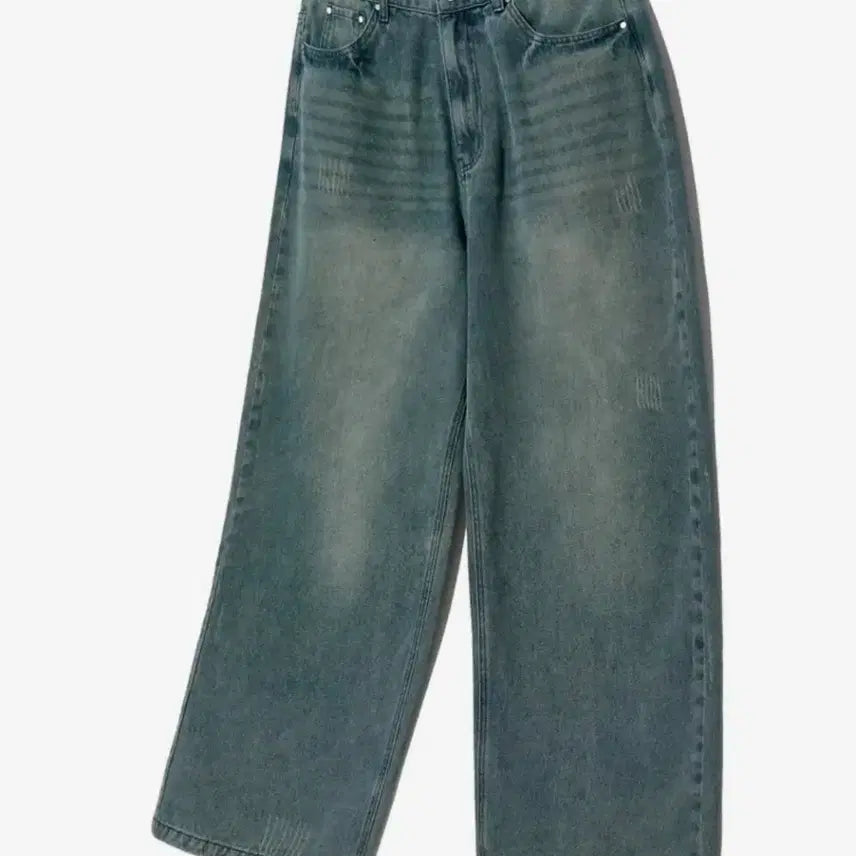 [BUNJANG] Filuminate Damage Washed Denim Pants - Medium Blue / 필루미네이트 데미지 워시드 데님 팬츠-미디엄 블루