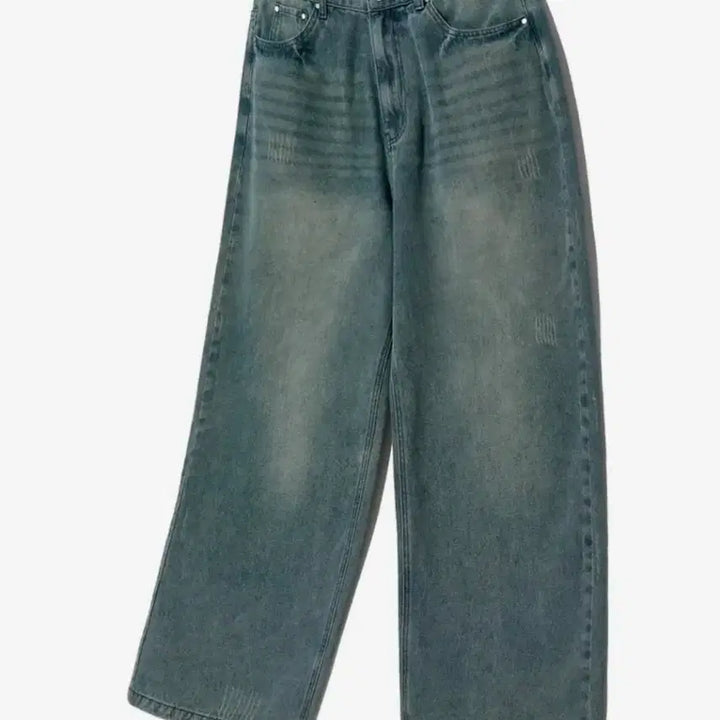 [BUNJANG] Filuminate Damage Washed Denim Pants - Medium Blue / 필루미네이트 데미지 워시드 데님 팬츠-미디엄 블루