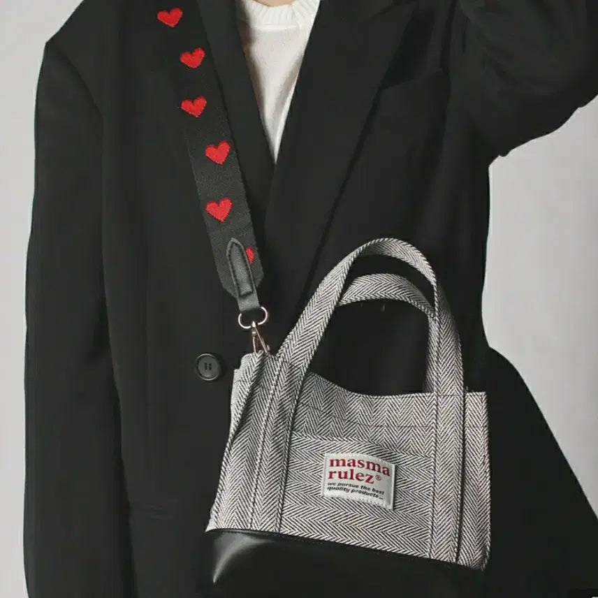 [BUNJANG] Matin Marotte Herringbone Tote Bag / 마티마룰즈 가방 헤링본 토트백