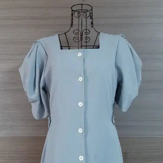 [BUNJANG] Puff Sleeve Dress Sky Blue Size 55 / 55퍼프소매 원피스 상태최상