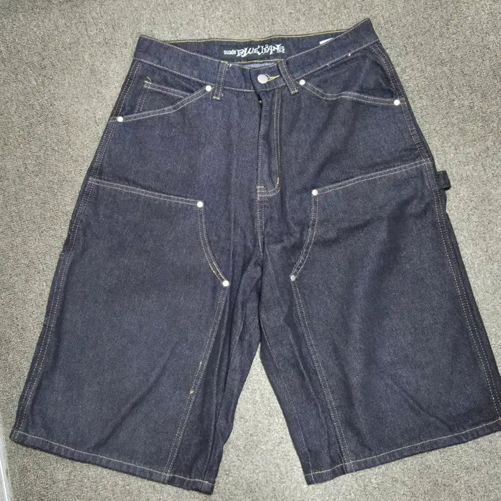[BUNJANG] Suede Denim Bermuda Shorts / 스웨이드 더블니 데님 버뮤다 S