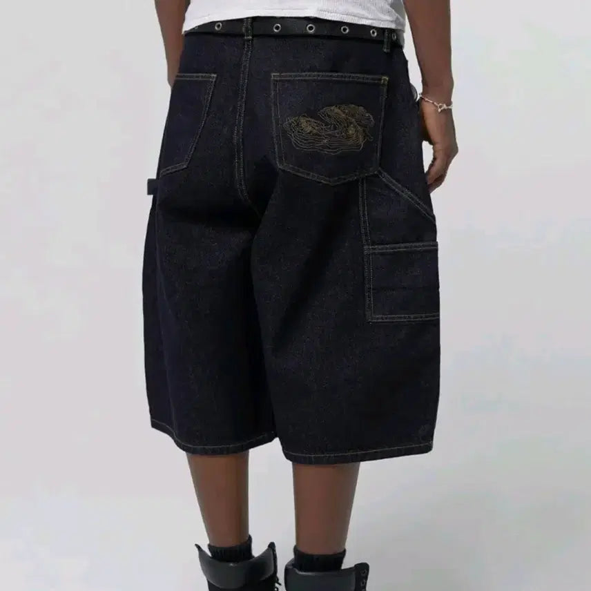 [BUNJANG] Suede Denim Bermuda Shorts / 스웨이드 더블니 데님 버뮤다 S