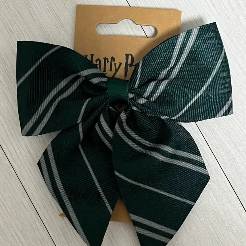 [BUNJANG] Harry Potter Slytherin Ribbon Hair Clip / 해리포터 슬리데린 리본 삔