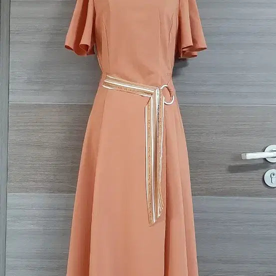 [BUNJANG] MISENSE Orange Flare Dress / 미센스 오렌지색 플레어 원피스 상태굿