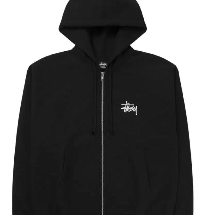 [BUNJANG] Stussy Basic Hoodie Zip-Up Black / 스투시 베이직 후드 집업 블랙
