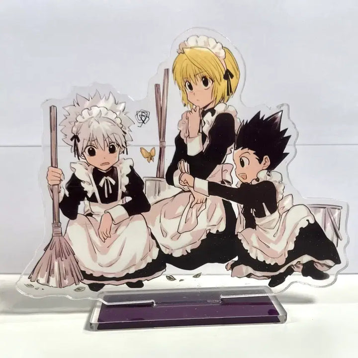 [BUNJANG] Hunter x Hunter Kurapika, Killua, Gon Maid Mini Acrylic Stand / 헌터헌터 헌터x헌터 크라피카 키르아 곤 비공식 메이드 미니 아크릴 스탠드