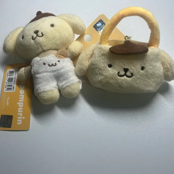 [BUNJANG] Sanrio Pompompurin Plush Mini Handbag Bag Keychain Bundle Set / 일괄 정품 산리오 폼폼푸린 인형 키링 가방 / 미니 핸드백 가방 멜빵