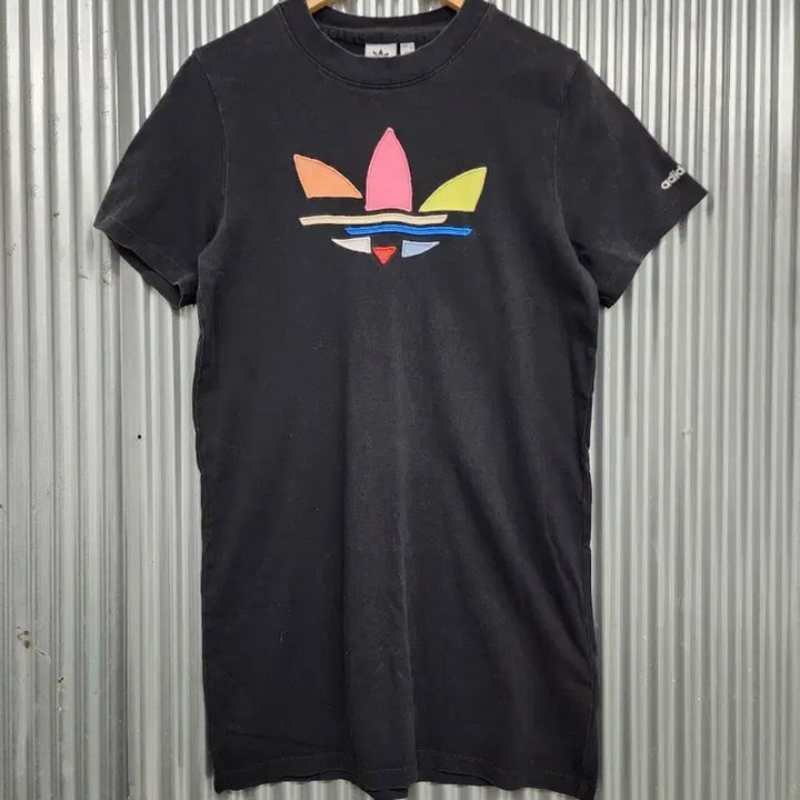 [BUNJANG] Adidas Black Multi Trefoil Short Sleeve Dress / (S)아디다스 블랙 멀티 트레포일 반팔 원피스