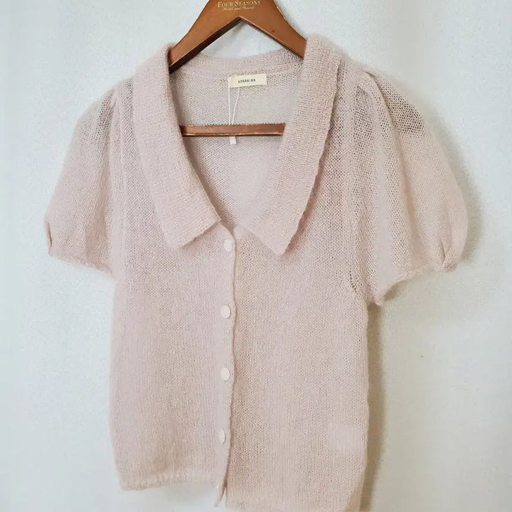 [BUNJANG] Apelial Shirring Puff Sleeve Knit Top (Sand Pink, 55-66) / (새제품)아펠리얼 니트 55-66