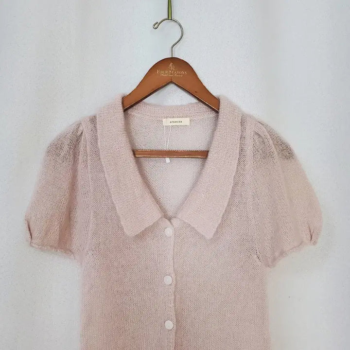 [BUNJANG] Apelial Shirring Puff Sleeve Knit Top (Sand Pink, 55-66) / (새제품)아펠리얼 니트 55-66