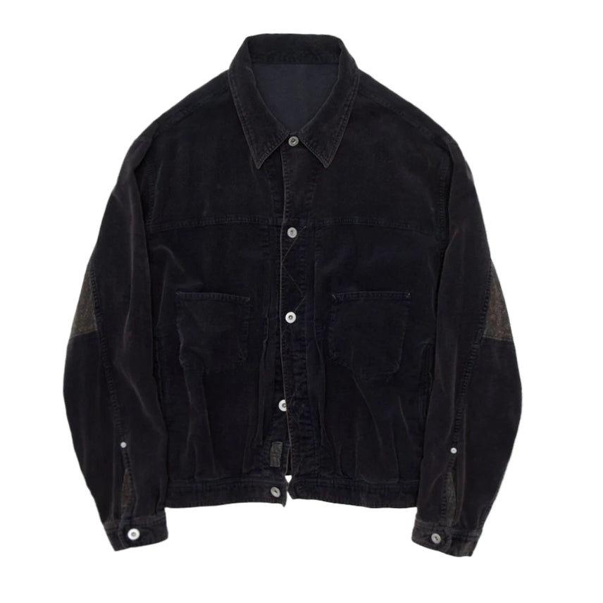 [BUNJANG] Politeru 1011 Paisley Trucker Jacket Dark Purple Navy / (2) 폴리테루 1011 페이즐리 트러커 자켓 코듀로이 다크 퍼플 네이비