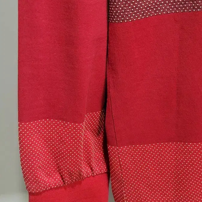 [BUNJANG] Daks Red Stripe Long Sleeve Polo T-shirt / 닥스 레드 스트라이프 긴팔 폴로티셔츠