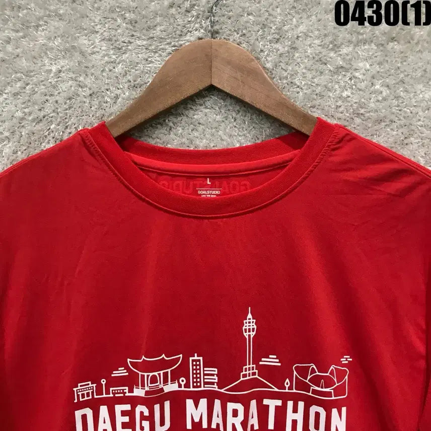 [BUNJANG] GOALSTUDIO Daegu Marathon Short Sleeve T-Shirt Red L / GOALSTUDIO 대구 마라톤 반팔 티셔츠 레드 L