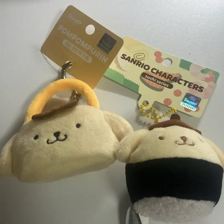 [BUNJANG] Sanrio Pompompurin Mini Handbag Pouch Bag Charm Bundle Set / 일괄 정품 산리오 폼폼푸린 인형 키링 가방 / 미니 핸드백 가방 초밥