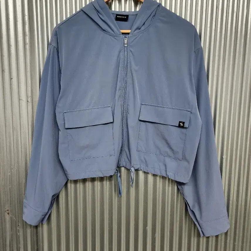 [BUNJANG] XEXYMIX Cropped Hooded Zip-Up Jacket Steel Blue Nylon / [L] 젝시믹스 XEXYMIX 크롭 후드 집업 재킷 스틸블루 나일론 20